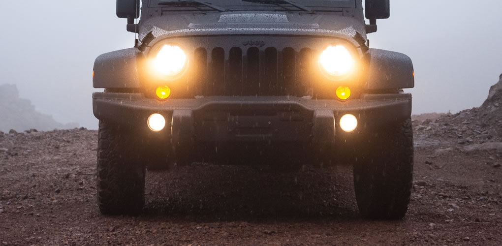 jeep in rain